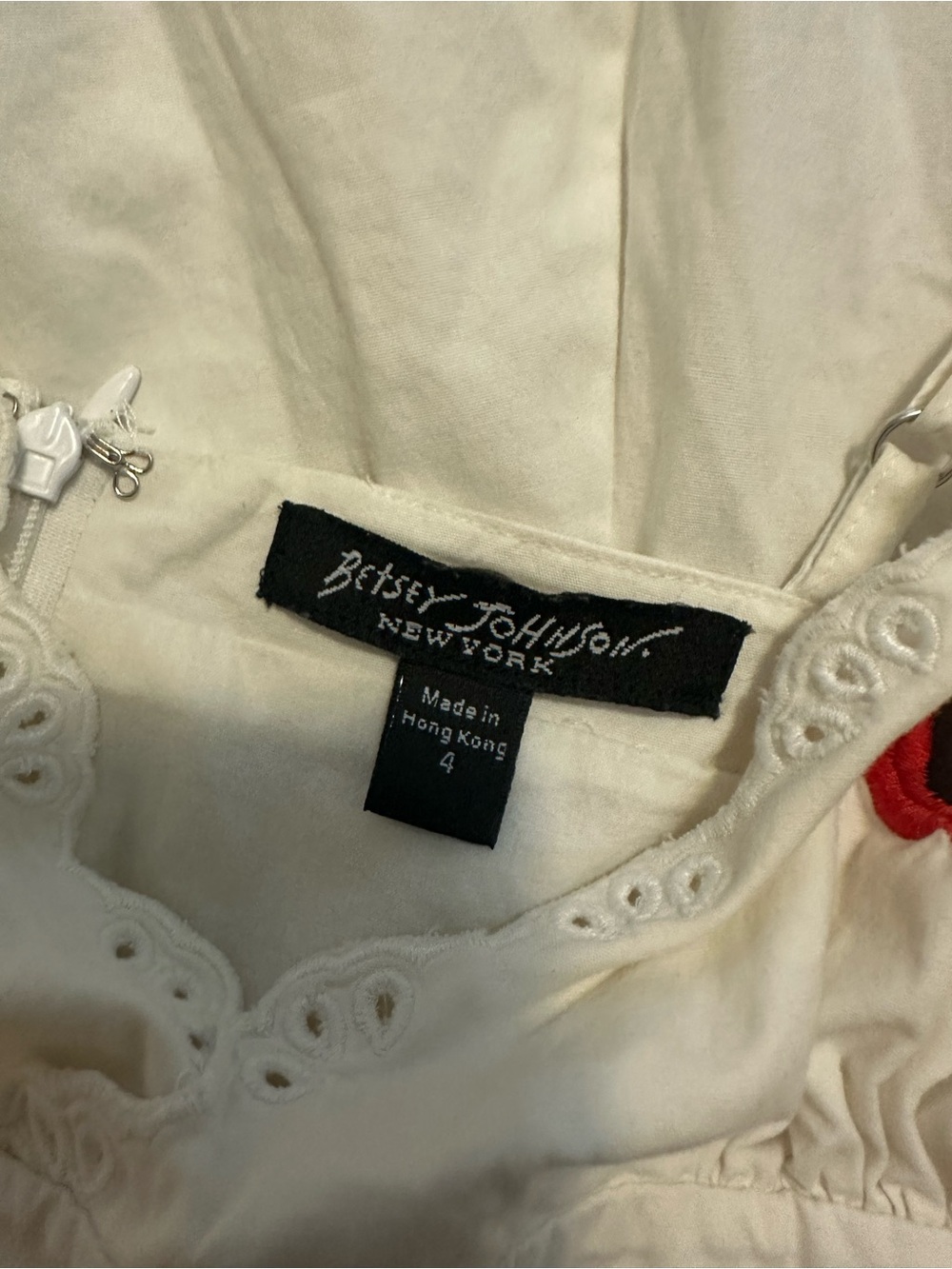 Betsey Johnson Y2K Embroidered Eyelet Mini Dress - Picture 4 of 5